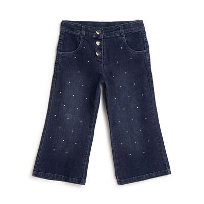 Girls Medium Blue Embellished Jeans